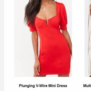 Forever 21 Plunging V-Wire Mini Dress